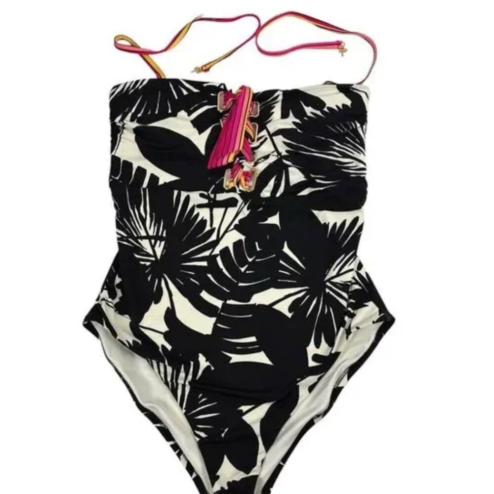 Trina Turk Lennox Bandeau Lace Up One Piece Swimsuit NWT $172 - Picture 8 of 9